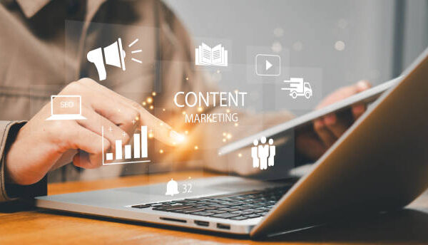 Content marketing concept. Digital marketing strategy idea concept. Business, Technology, Internet and network concept. Creative idea with technology online for earning profit.