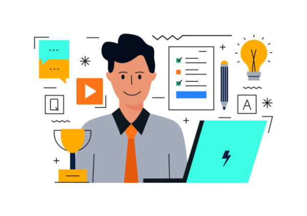 Business solutions, marketing, success team work. Ideas, collaboration and success in business life. Colorful stylish design